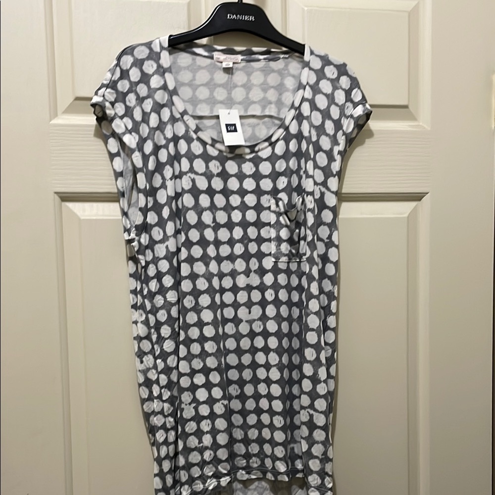 Gap Gray White Polka Dot Women's Top (sz s)